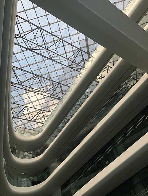 I&M Bank skylight featuring amorphous silicon photovoltaic technology by Onyx Solar