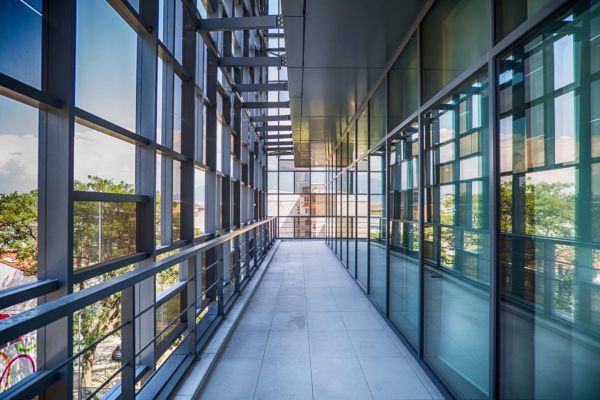 Interior view of Bursagaz HQ brise soleil incorporating Amorphous Silicon Photovoltaic Technology Glass by Onyx Solar