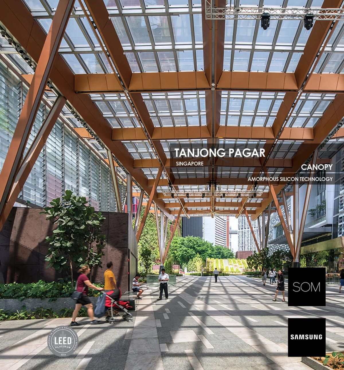 Tanjong Pagar Canopy incorporating Amorphous Silicon Photovoltaic Technology Glass by Onyx Solar