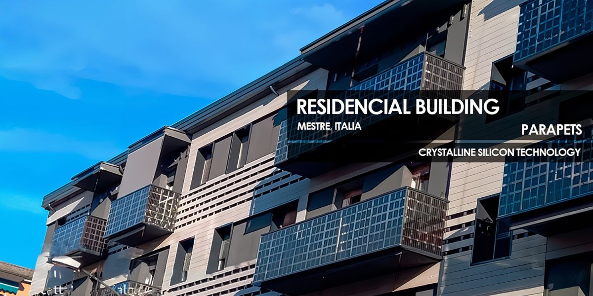  Residencial Building parapets incorporating Crystalline Silicon Photovoltaic Technology Glass by Onyx Solar 