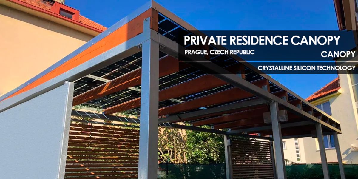 Private Residence Prague canopy incorporating Crystalline Silicon Photovoltaic Technology Glass by Onyx Solar 