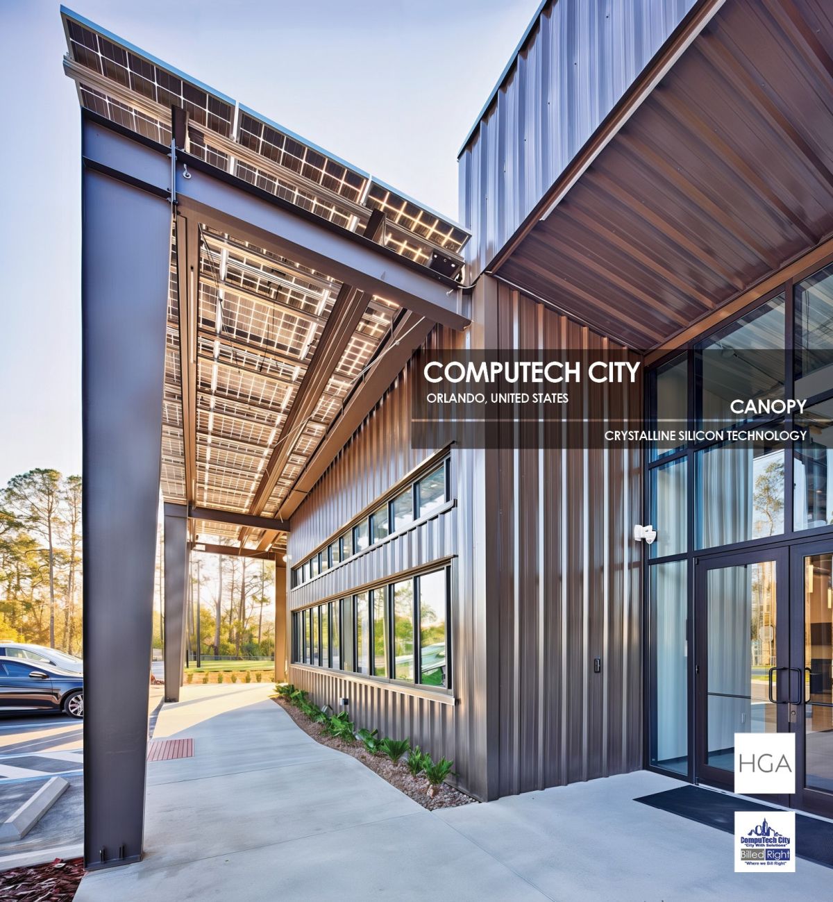 Computech City Canopy incorporating Crystalline Silicon Photovoltaic Technology Glass by Onyx Solar