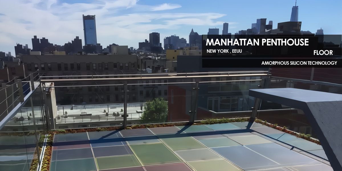 Manhattan Penthouse PV Floor incorporating Amorphous Silicon Photovoltaic Technology Glass by Onyx Solar 