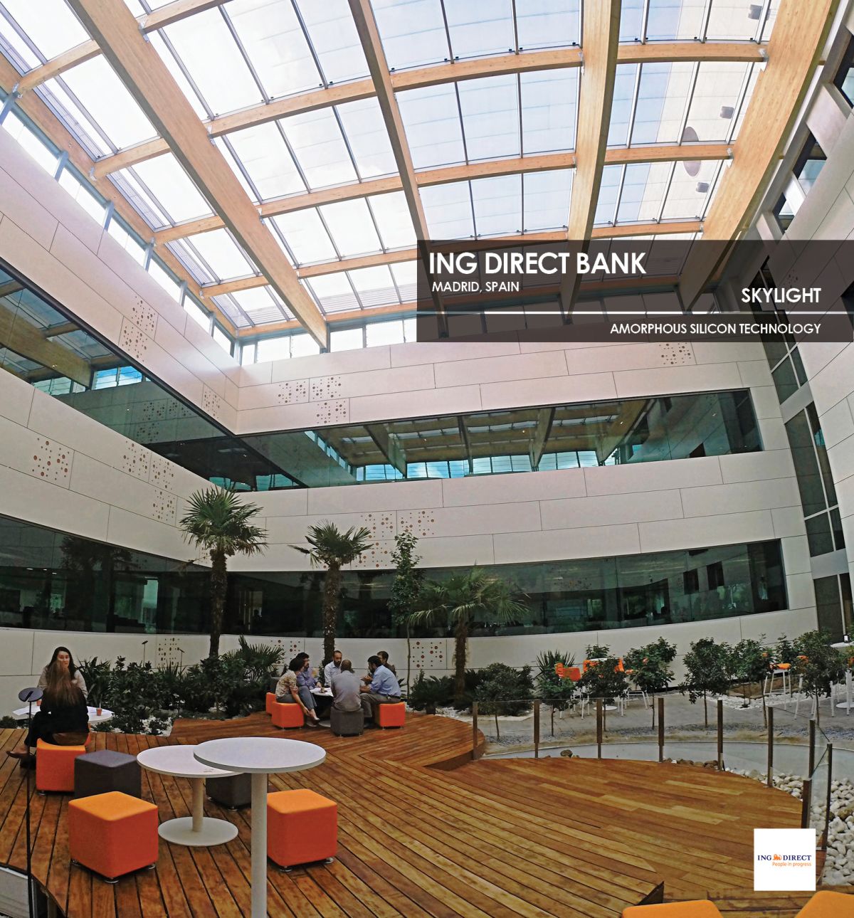 ING Direct Bank Skylight incorporating Amorphous Silicon Photovoltaic Technology Glass by Onyx Solar