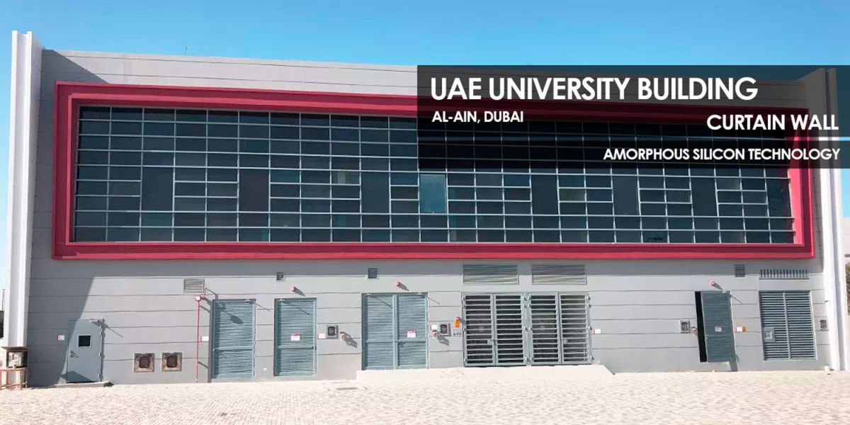 UAE University Building Photovoltaic Amorphous Curtain Wall by Onyx Solar