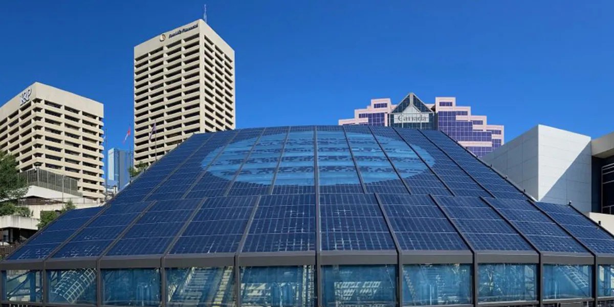 photovoltaic skylight edmonton convention center onyx solar 8