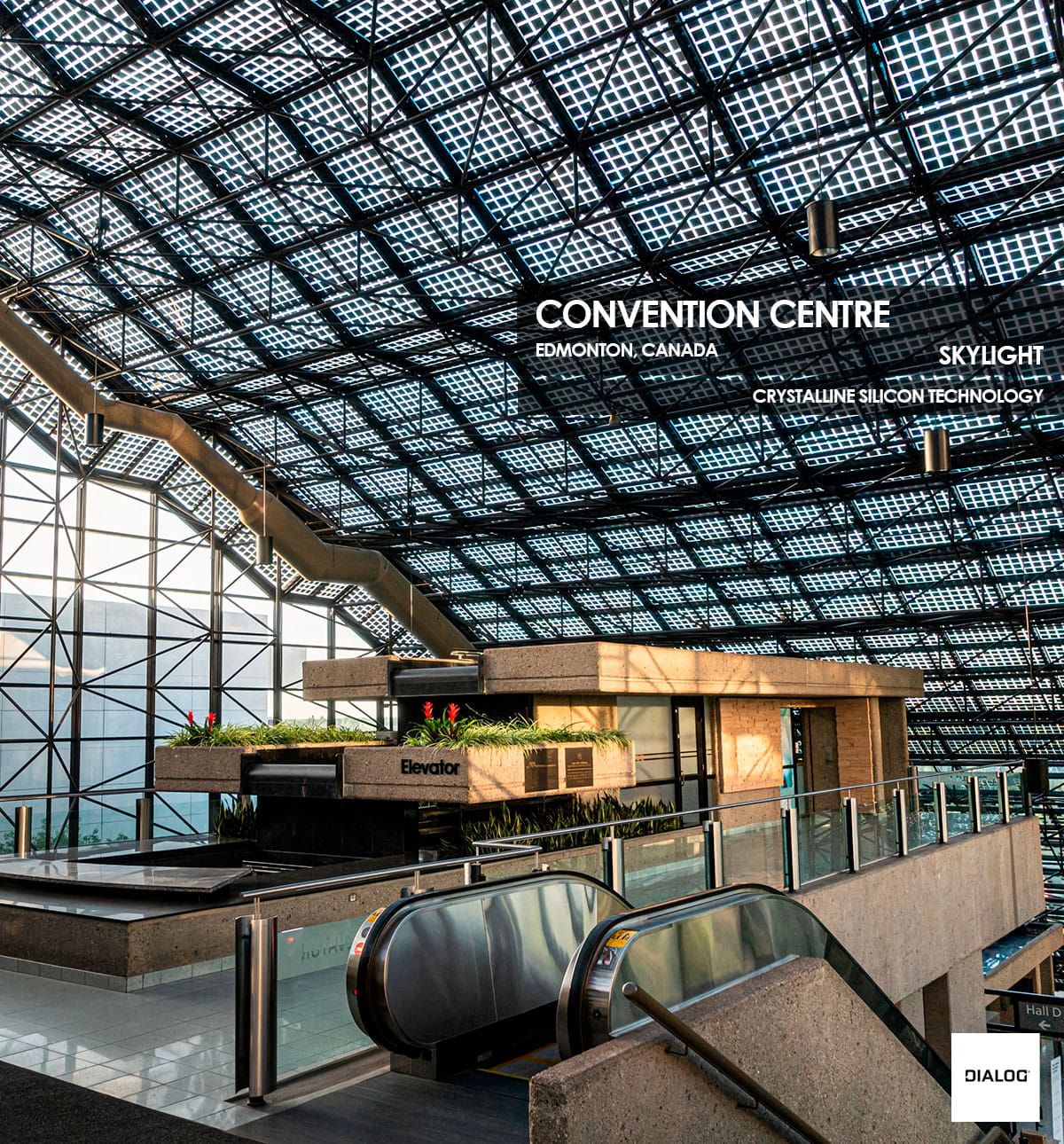 Covention Centre Skylight incorporating Crystalline Silicon Photovoltaic Technology Glass by Onyx Solar