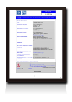 Amorphous IEC 61646 certificate