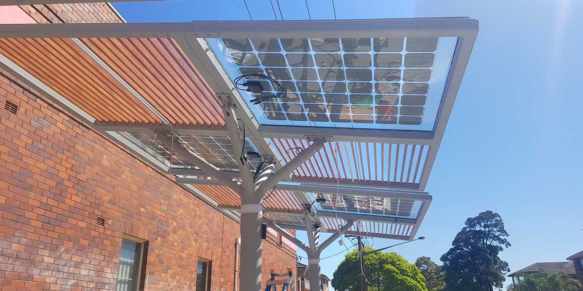 Photovoltaic Street Furniture in Sydney featuring crystalline silicon technology pv glass by Onyx Solar