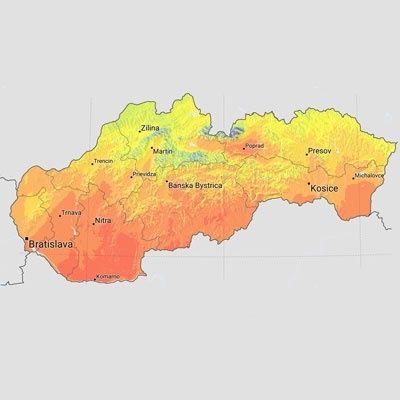 Slovakia solar radiation map