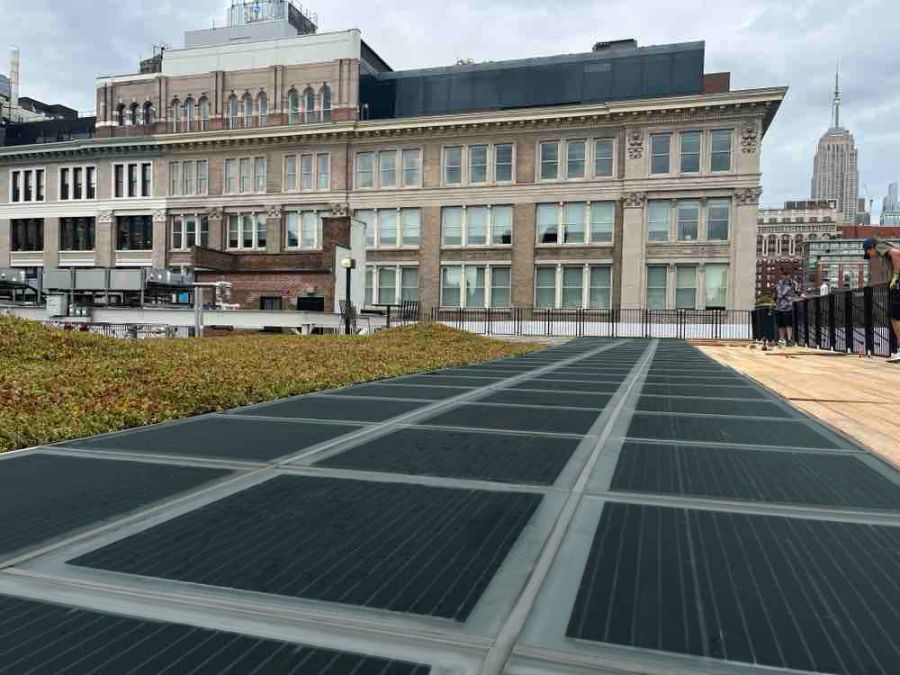 Detail of 6th Avenue Walkable Floor incorporating Crystalline Silicon Photovoltaic Technology Glass by Onyx Solar