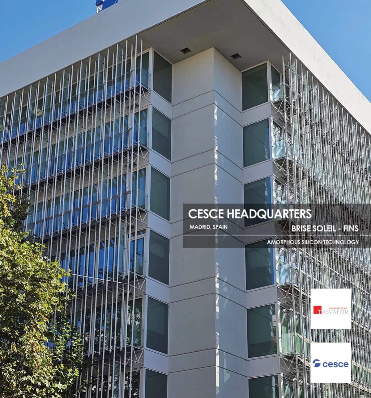 CESCE Headquarters Brise Soleil incorporating Amorphous Silicon Photovoltaic Technology Glass by Onyx Solar