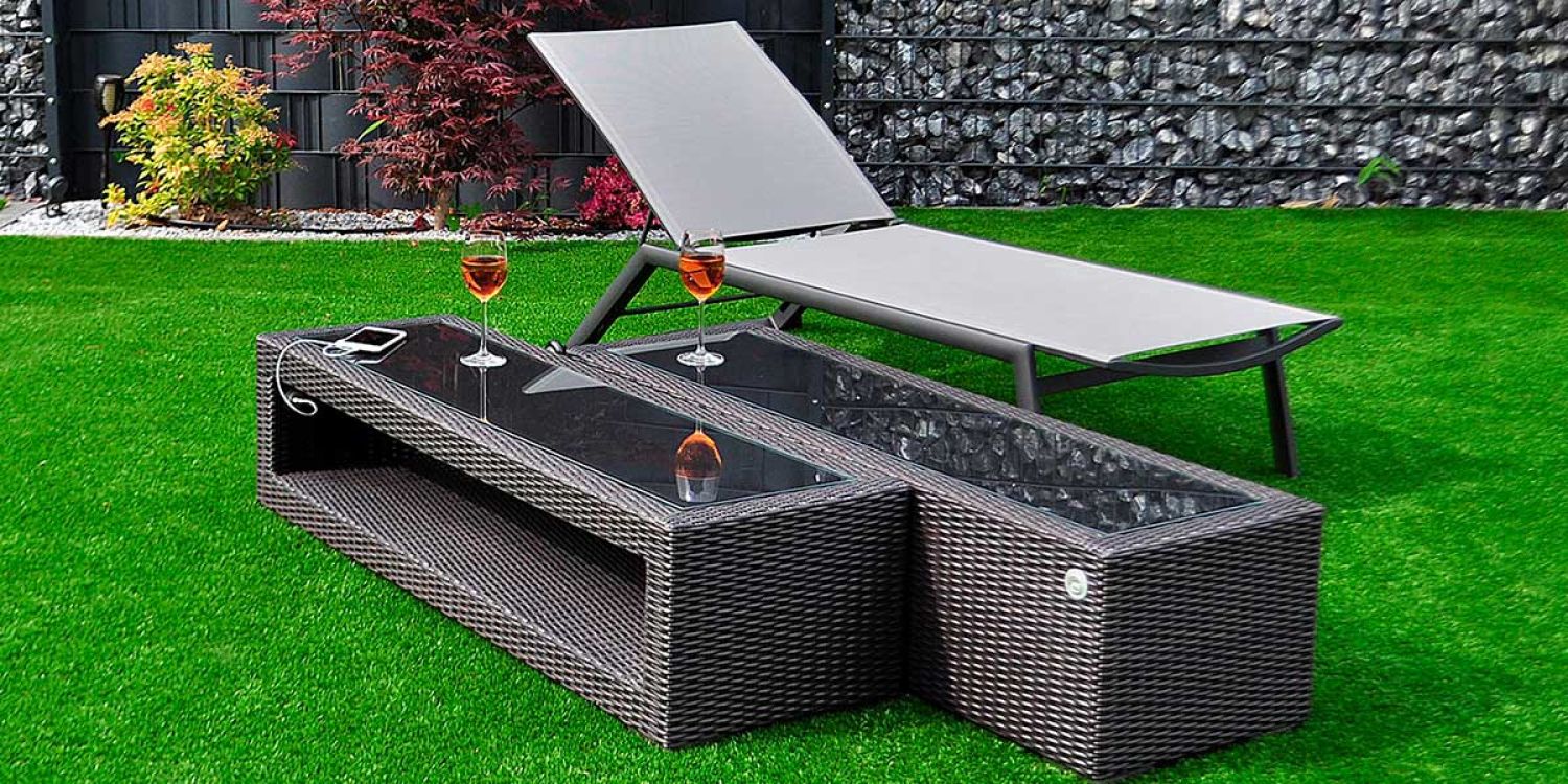 Solar table featuring amorphous silicon technology photovoltaic glass by Onyx Solar