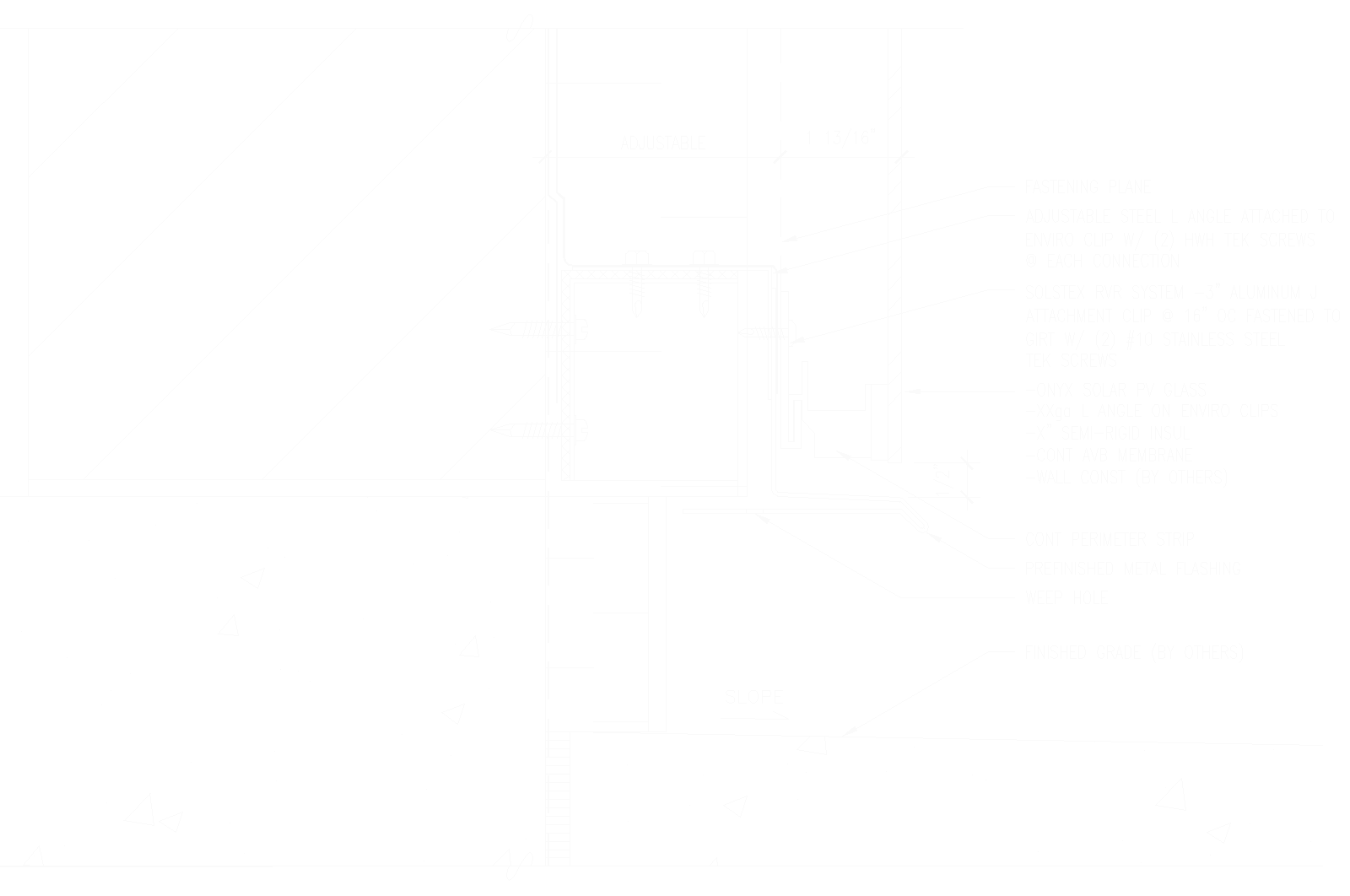 Technical constructive details of typical base of wall Onyx Solar