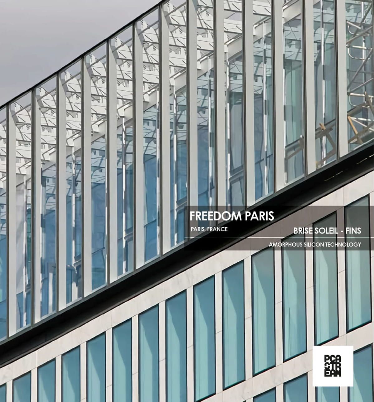 Freedom Paris Brise Soleil incorporating Amorphous Silicon Photovoltaic Technology Glass by Onyx Solar 