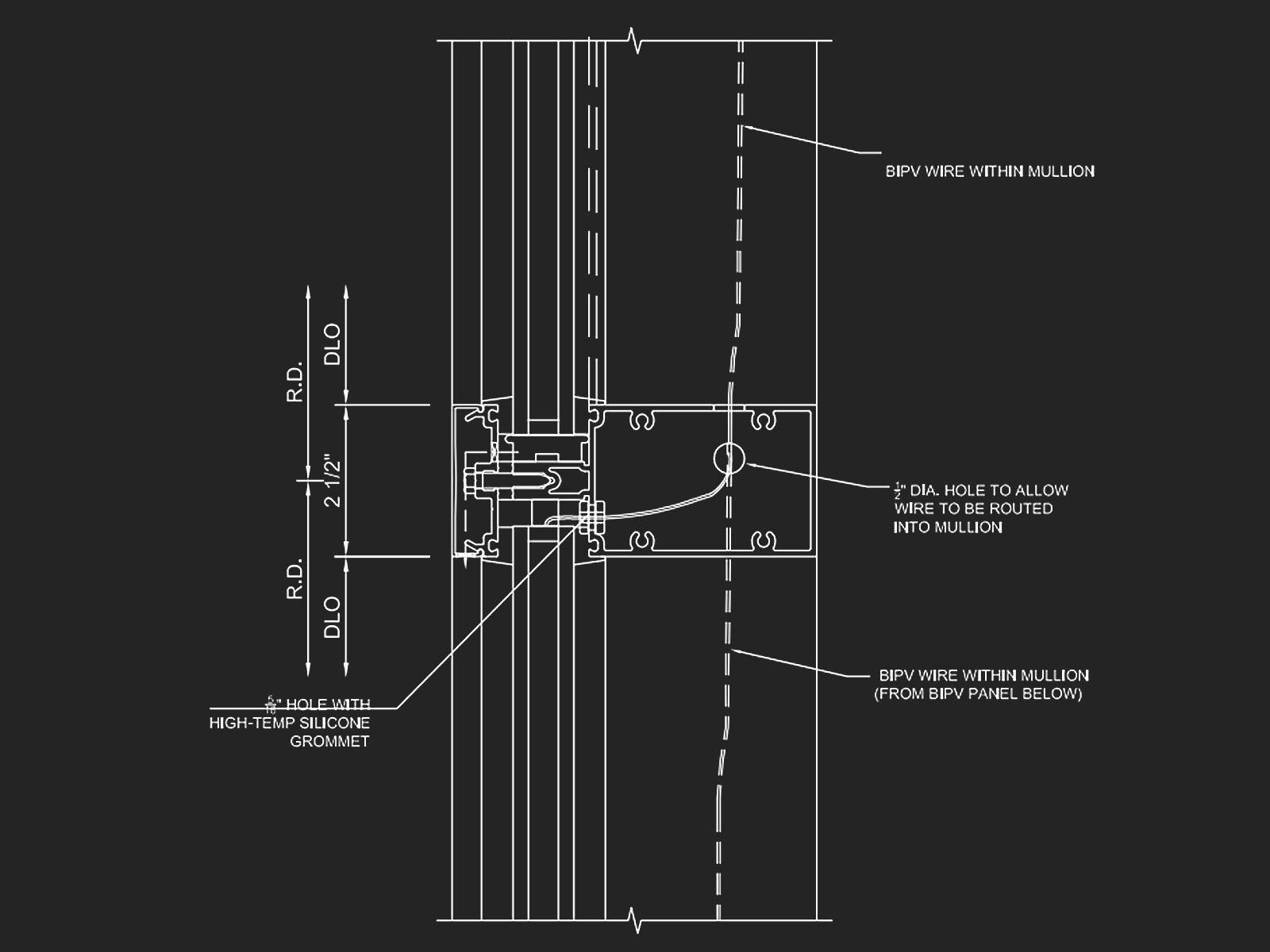 Technical constructive details of Kawneer 1600 Onyx Solar