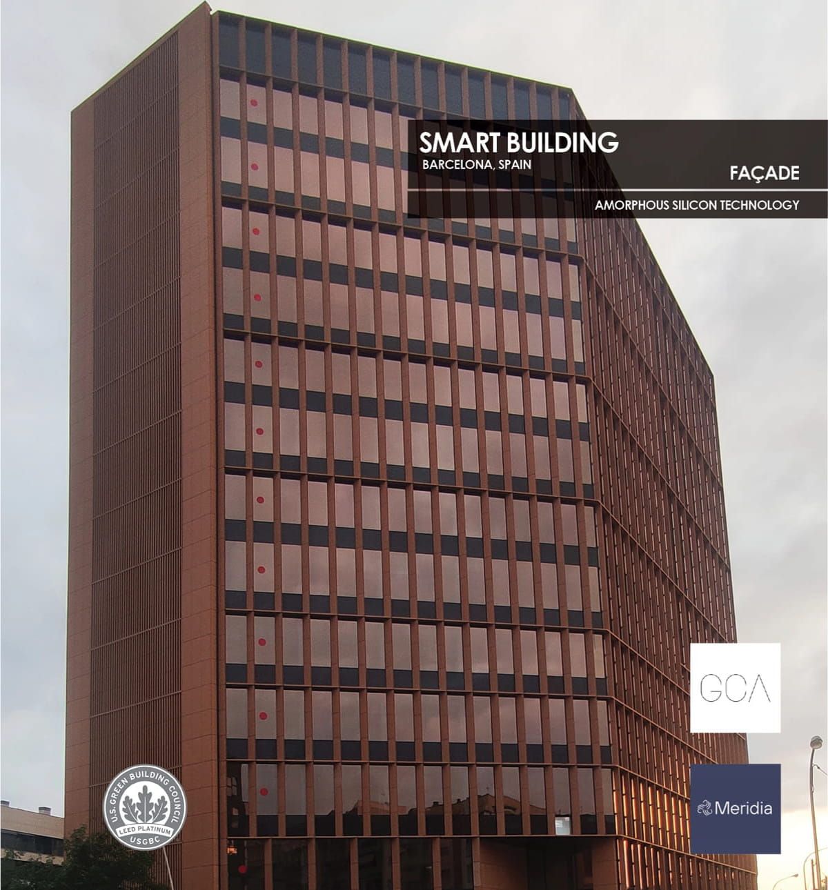 Smart Building Façade incorporating Amorphous Silicon Photovoltaic Technology Glass by Onyx Solar