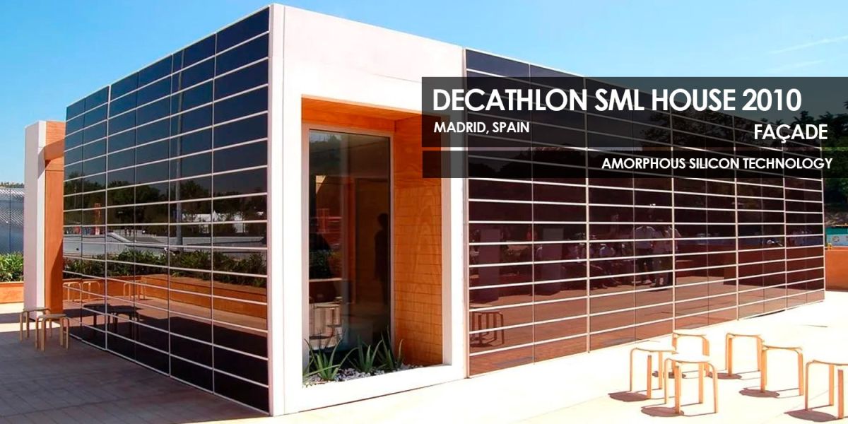 Decathlon SML House 2010 Amorphous Facade incorporating Amorphous Silicon Photovoltaic Technology Glass by Onyx Sola