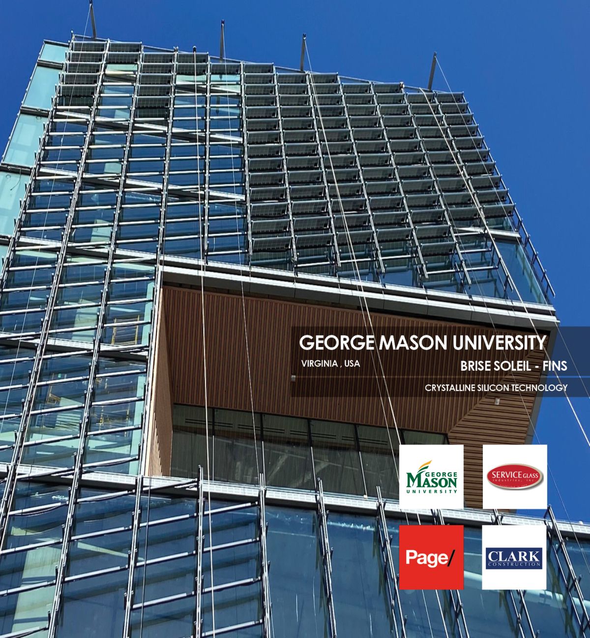 George Mason University Brise Soleils featuring Amorphous Silicon Photovoltaic Technology glass by Onyx Solar