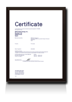 IEC Factory certificate