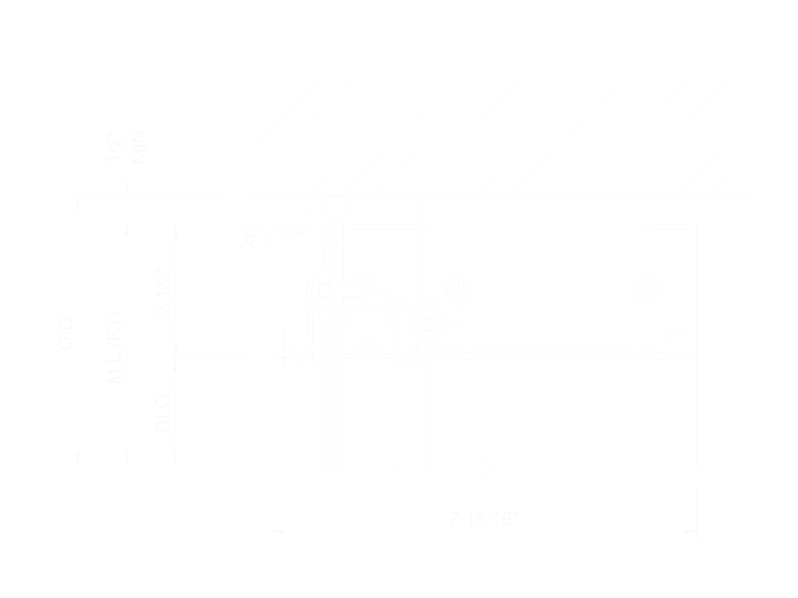 Technical Details of Kawneer 1600 wall system head Onyx Solar