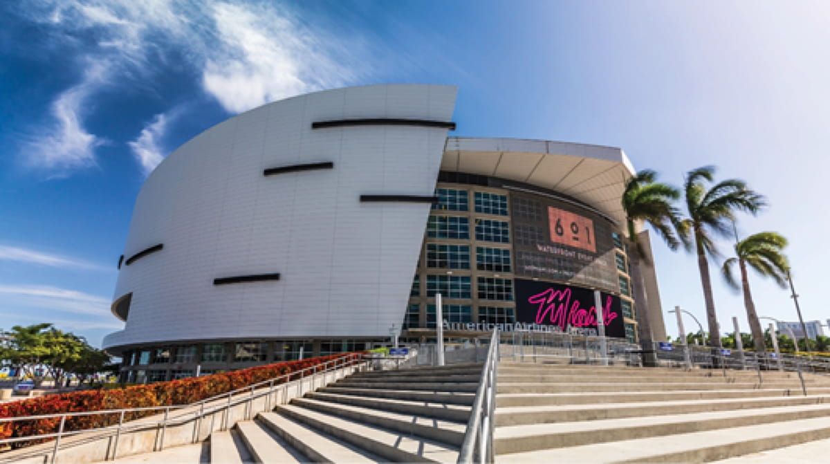 Overview of Miami Heat Stadium skylight incorporating Crystalline Silicon Photovoltaic Technology Glass by Onyx Solar