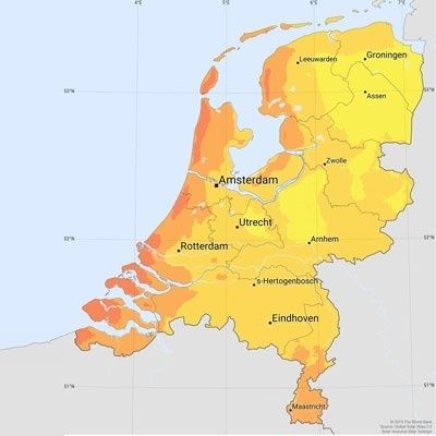 Netherlands solar radiation map