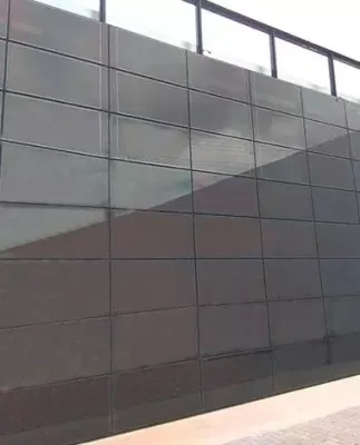 Details of Fortlev Office façade incorporating Amorphous Silicon Photovoltaic Technology Glass by Onyx Solar