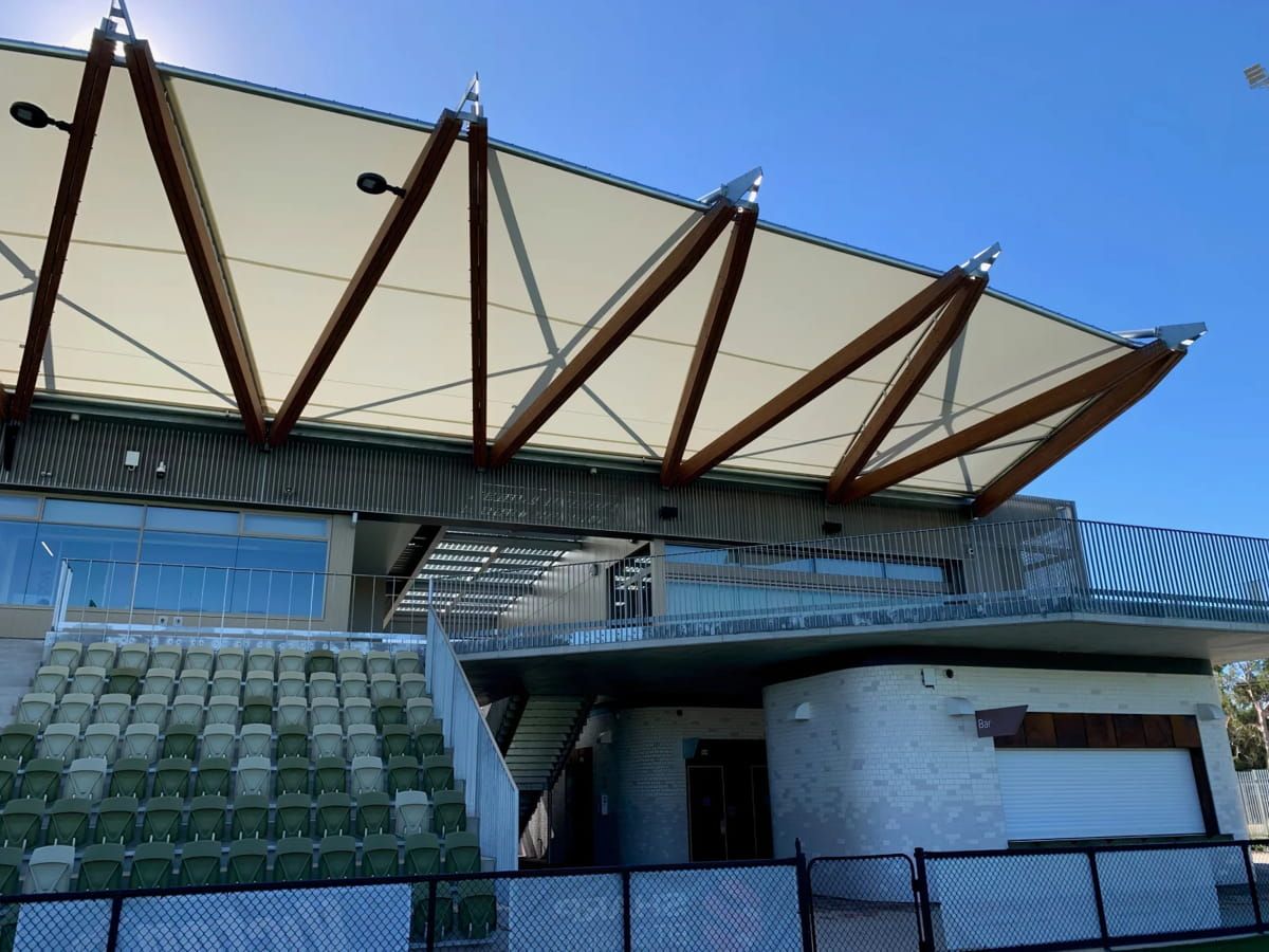  Exterior view of State Football Center skylight incorporating Crystalline Silicon Photovoltaic Technology Glass by Onyx Solar