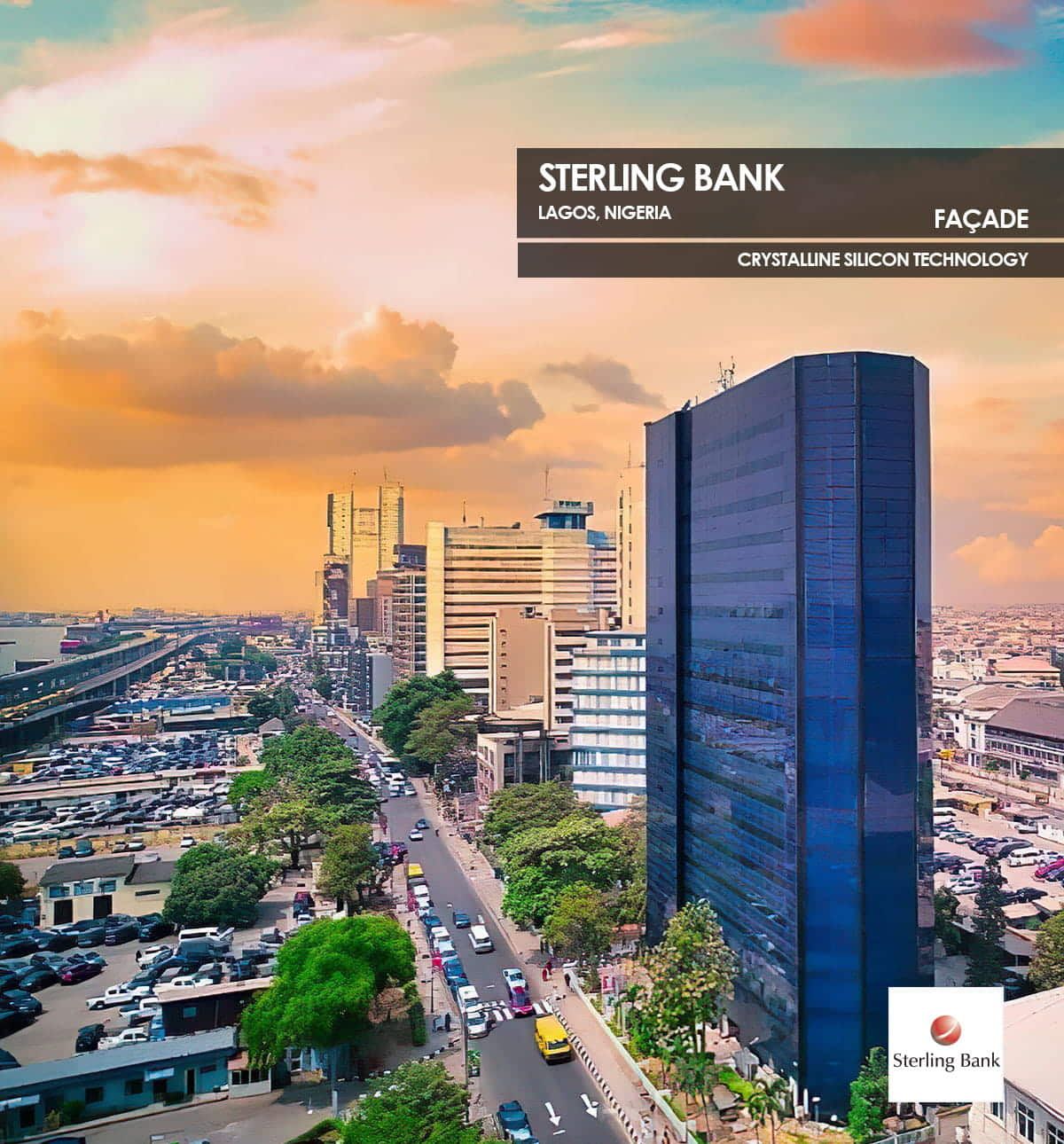 Sterling Bank Façade incorporating Crystalline Silicon Photovoltaic Technology Glass by Onyx Solar 