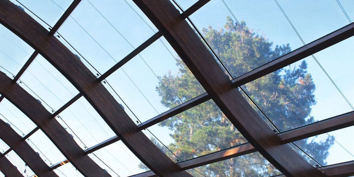 Private Swimming Pool skylight featuring Transparent Amorphous Silicon Photovoltaic Glass 