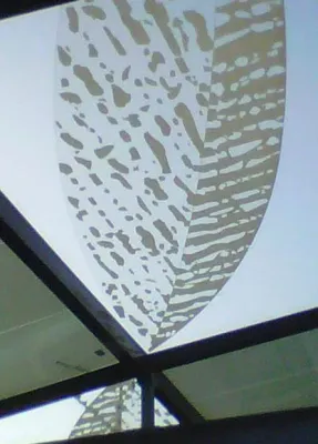 Interior details of Office Building skylight incorporating Amorphous Silicon Photovoltaic Technology Glass by Onyx Solar