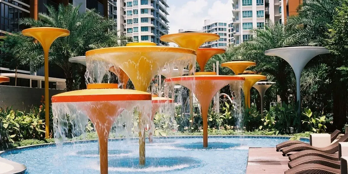 Front View of Solar Umbrella Amorphous Furniture by Onyx Solar