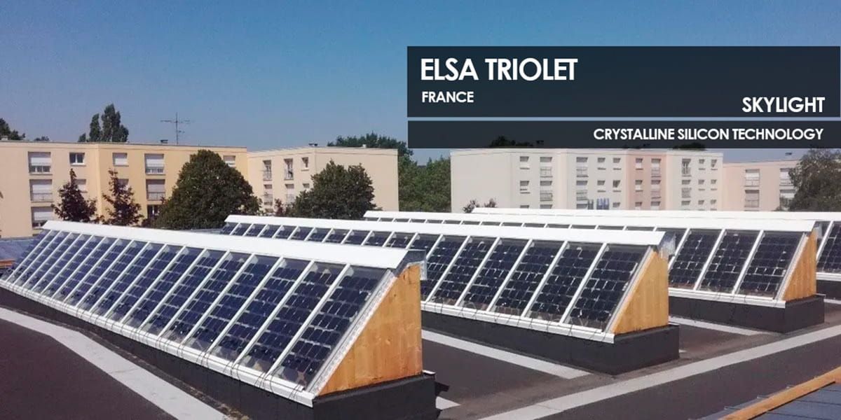 Elsa Triolet Skylight incorporating Crystalline Silicon Photovoltaic Technology Glass by Onyx Solar