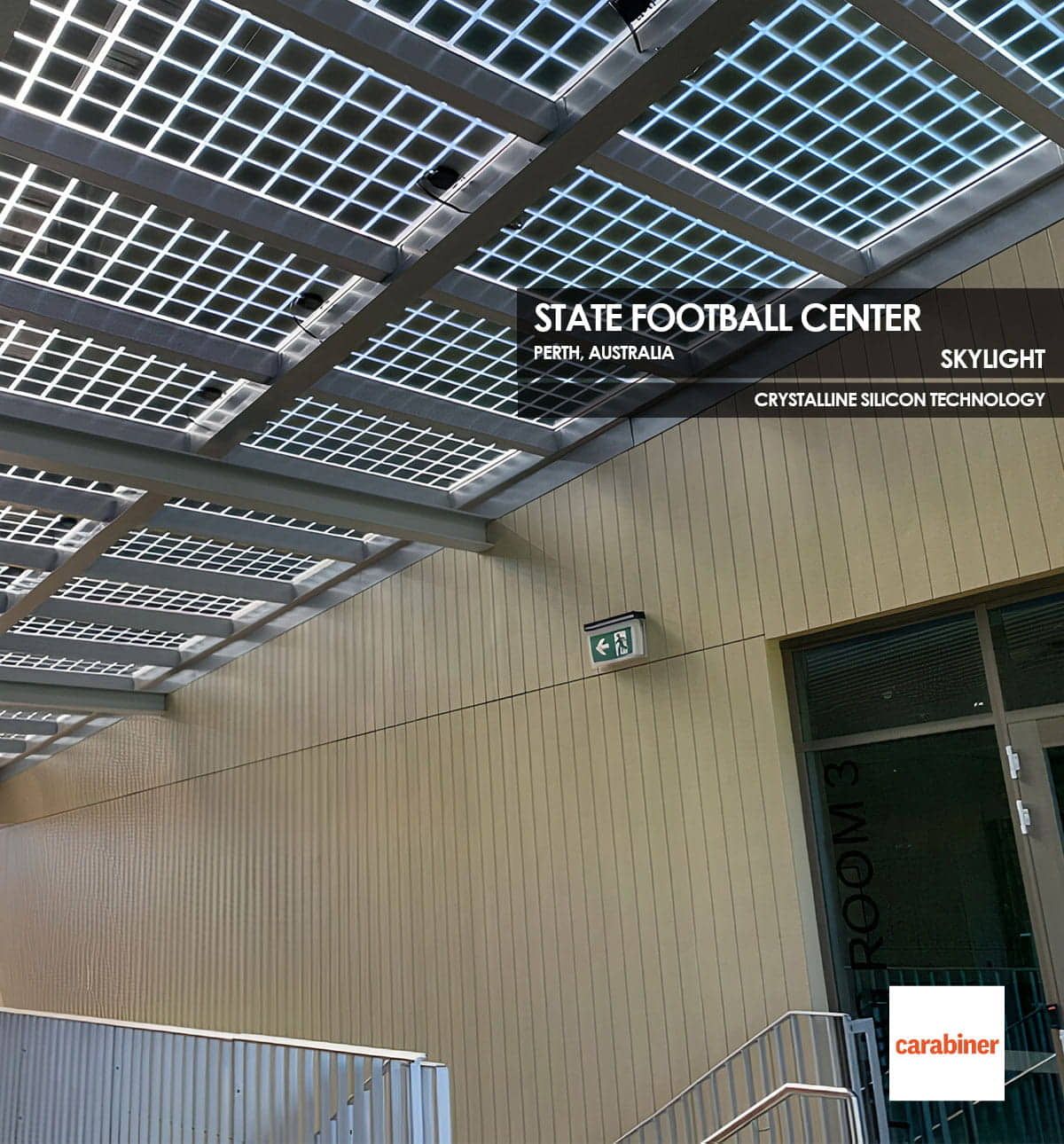 State Football Center Skylight incorporating Crystalline Silicon Photovoltaic Technology Glass by Onyx Solar