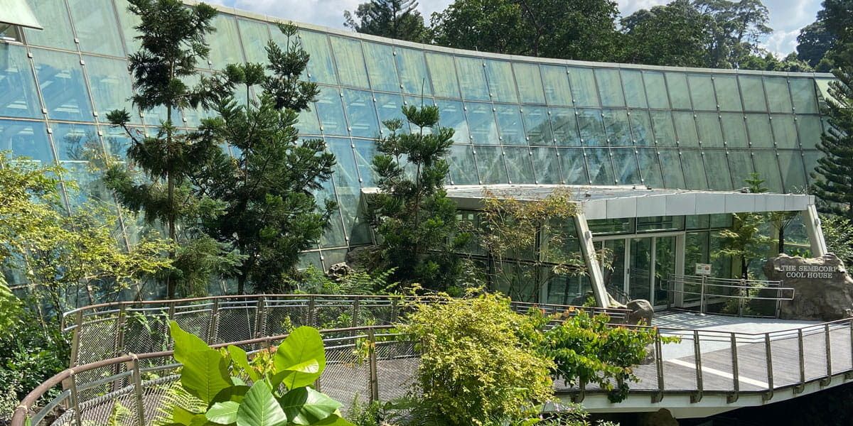 Outside view of National Orchid Garden skylight incorporating Crystalline Silicon Photovoltaic Technology Glass by Onyx Solar