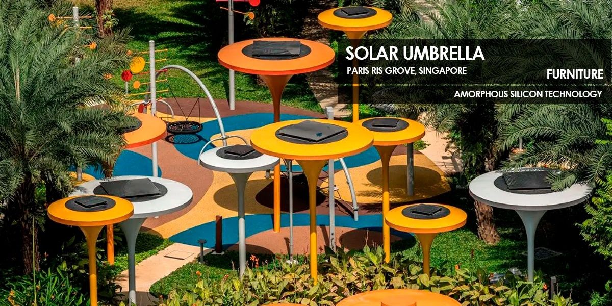 Solar Umbrella Amorphous Furniture by Onyx Solar