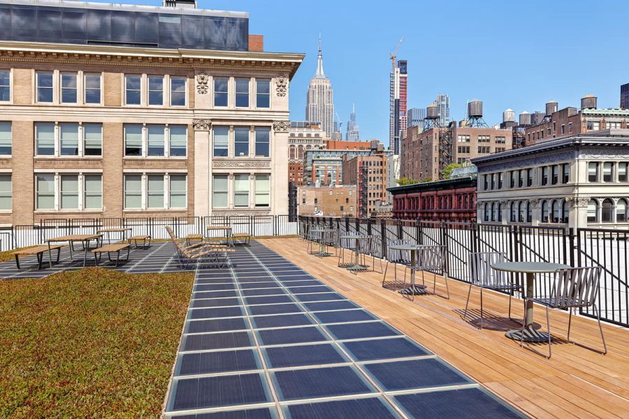 Detail of 6th Avenue Walkable Floor incorporating Crystalline Silicon Photovoltaic Technology Glass by Onyx Solar