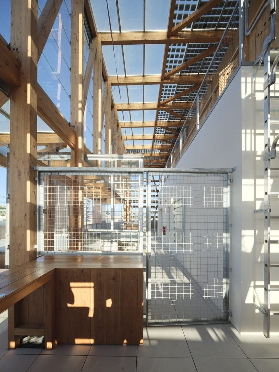 Skylight of the sustainable housing project "Terrazas para la Vida", made with Crystalline Silicon Photovoltaic Glass by Onyx Solar