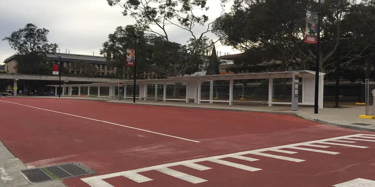 Overview of La Trobe University canopy incorporating Crystalline Silicon Photovoltaic Technology Glass by Onyx Solar 