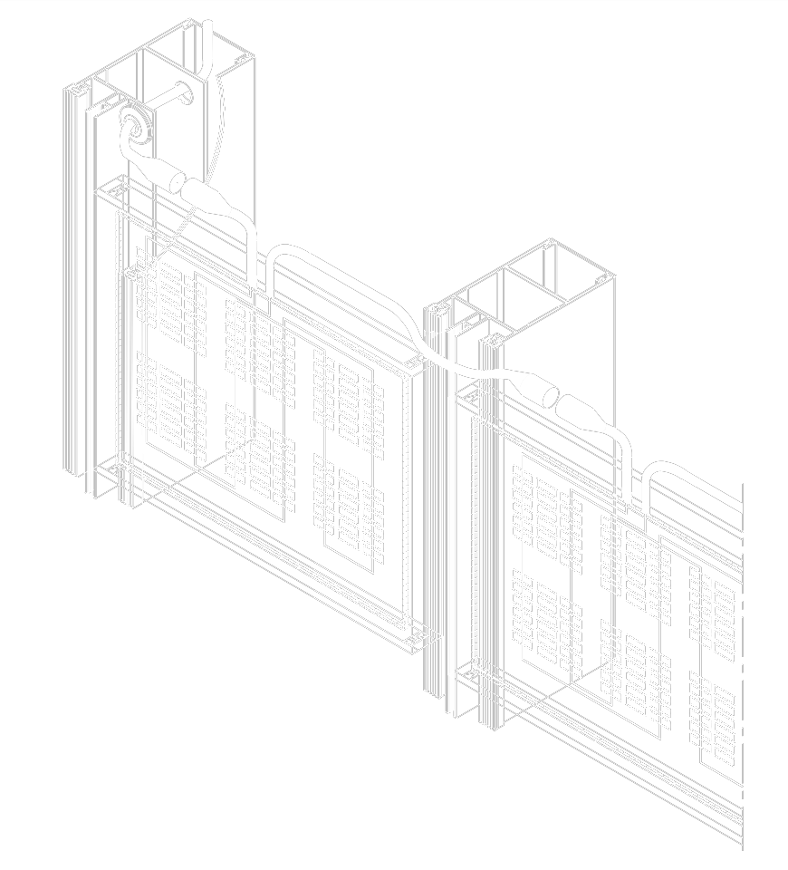 Technical constructive details of Reynaers CW 60 Solar junction details cabling