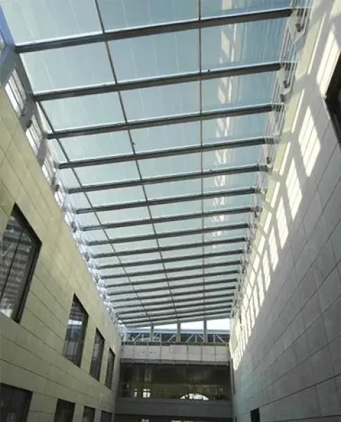 Inside View of Port Authority Photovoltaic Amorphous Skylight by Onyx Solar