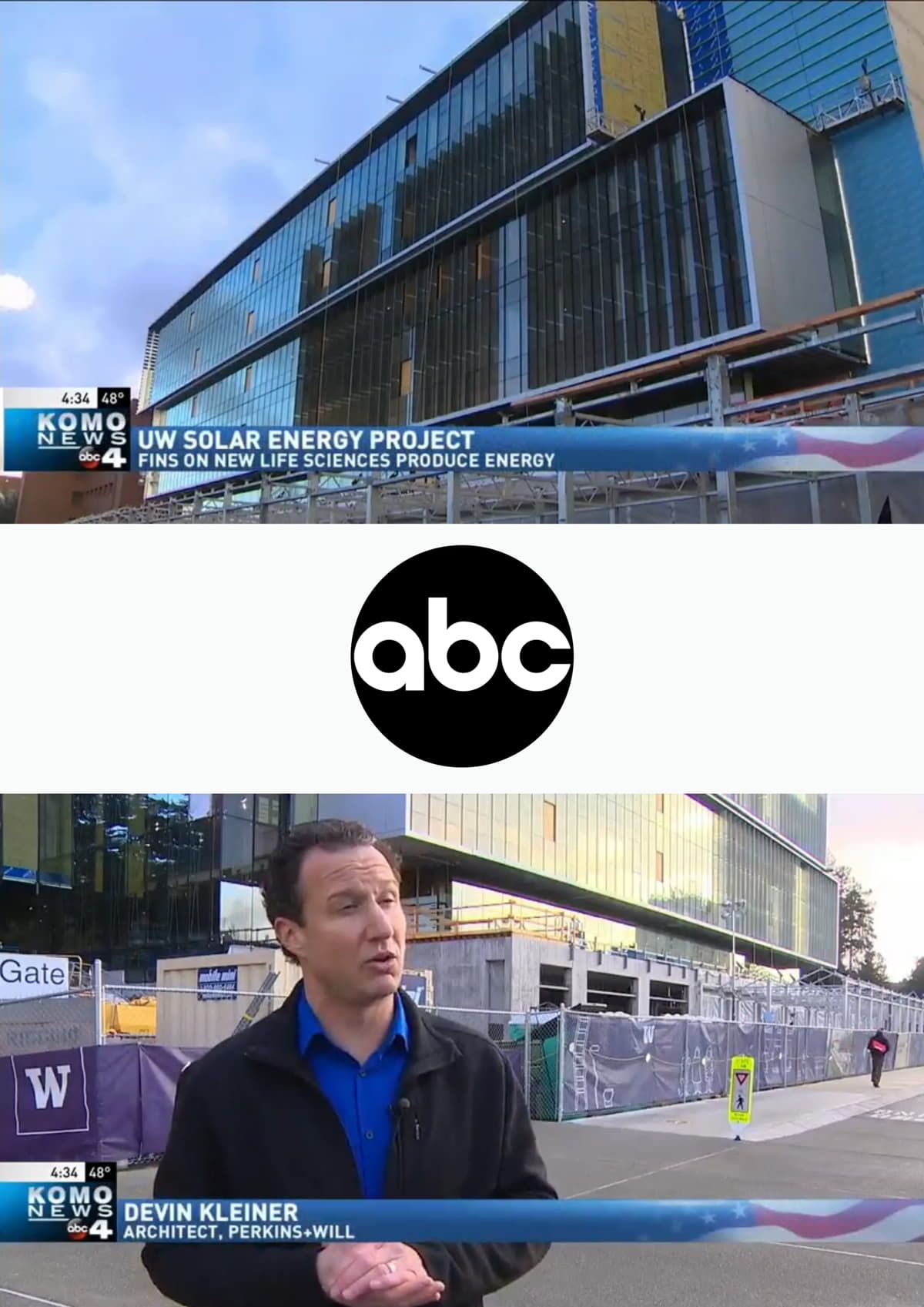 ABC News about the installation of photovoltaic brise soleils by Onyx Solar at the Life Sciences Building at the Washington University