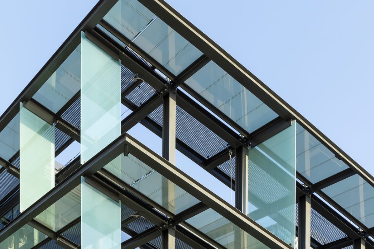 Details of EIC Intelligence Center canopy incorporating Amorphous Silicon Photovoltaic Technology Glass by Onyx Solar