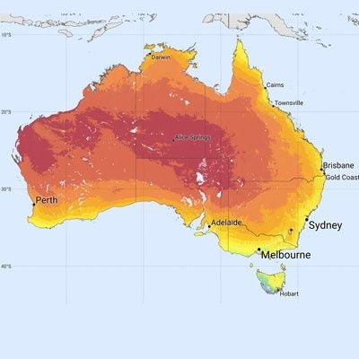 Australia solar radiation map