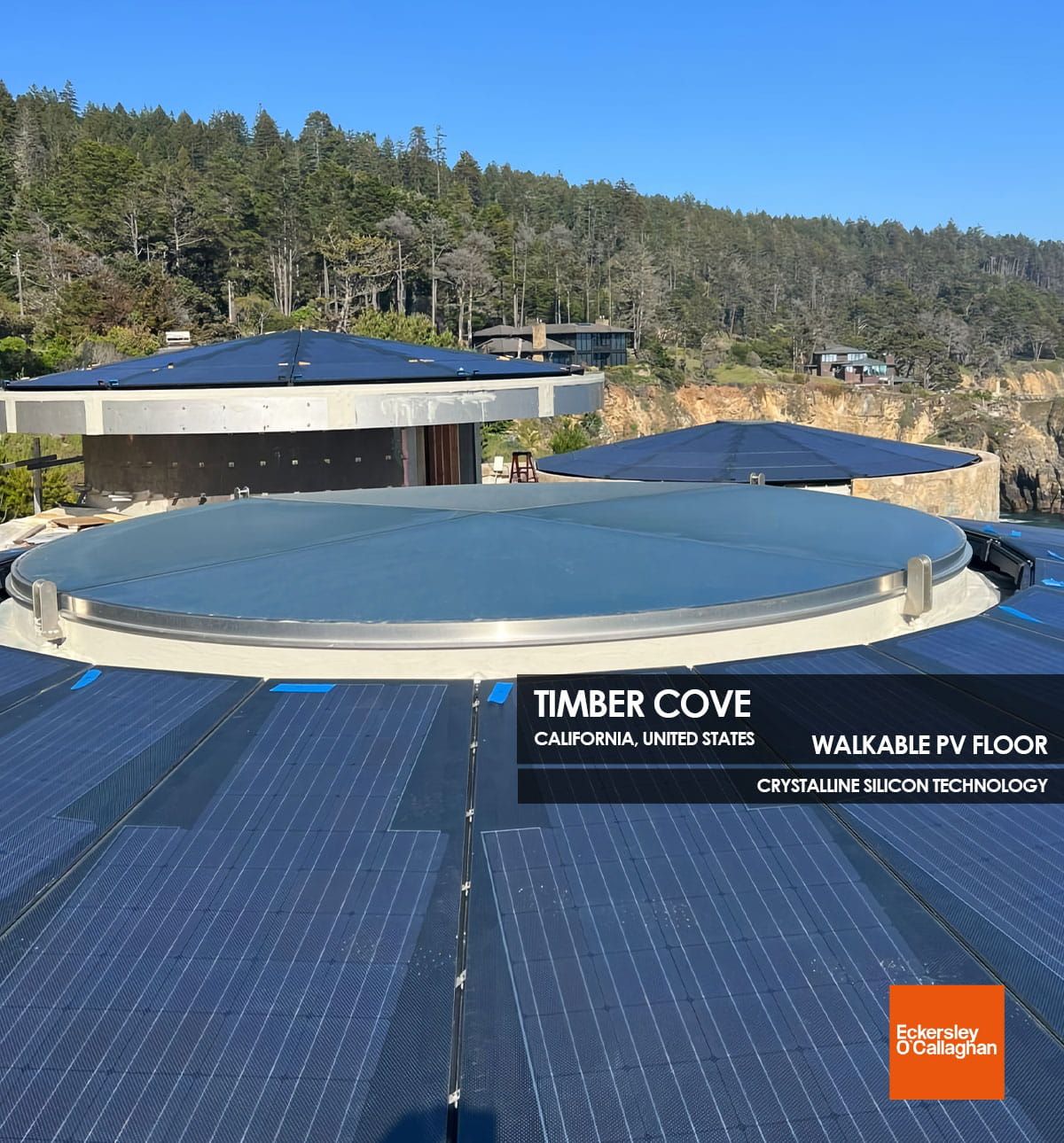 Timber Cove Walkable PV Floor incorporating Crystalline Silicon Photovoltaic Technology Glass by Onyx Solar