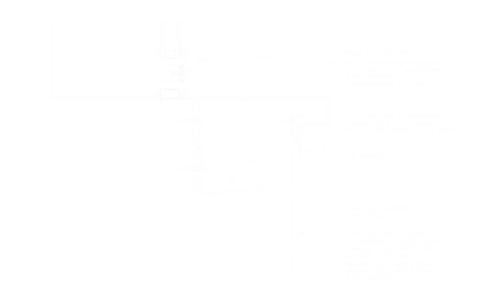 Technical constructive details of window jamb w/acm return Onyx Solar