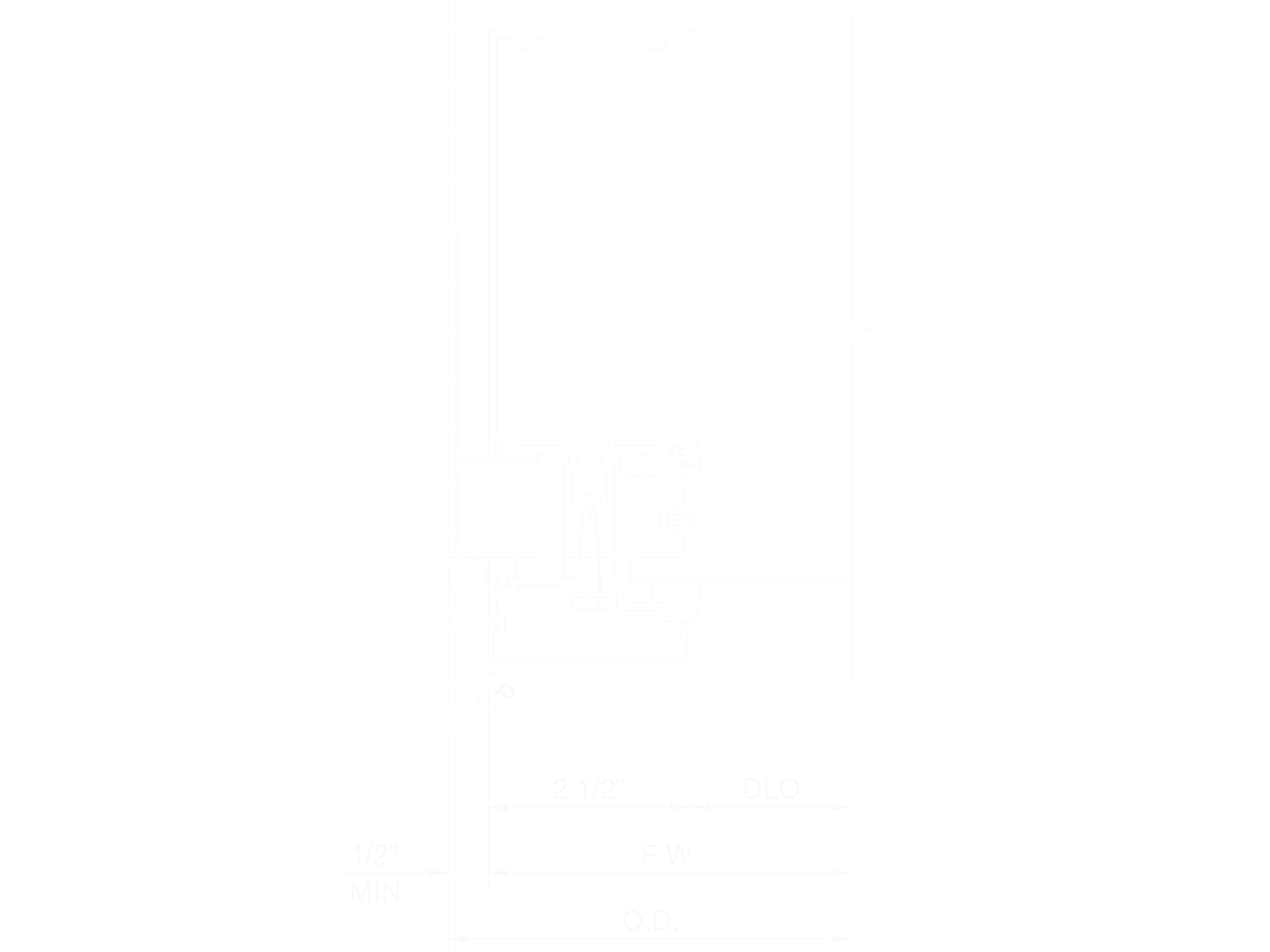 Technical Details of Kawneer 1600 wall system horizontal stiffener Onyx Solar