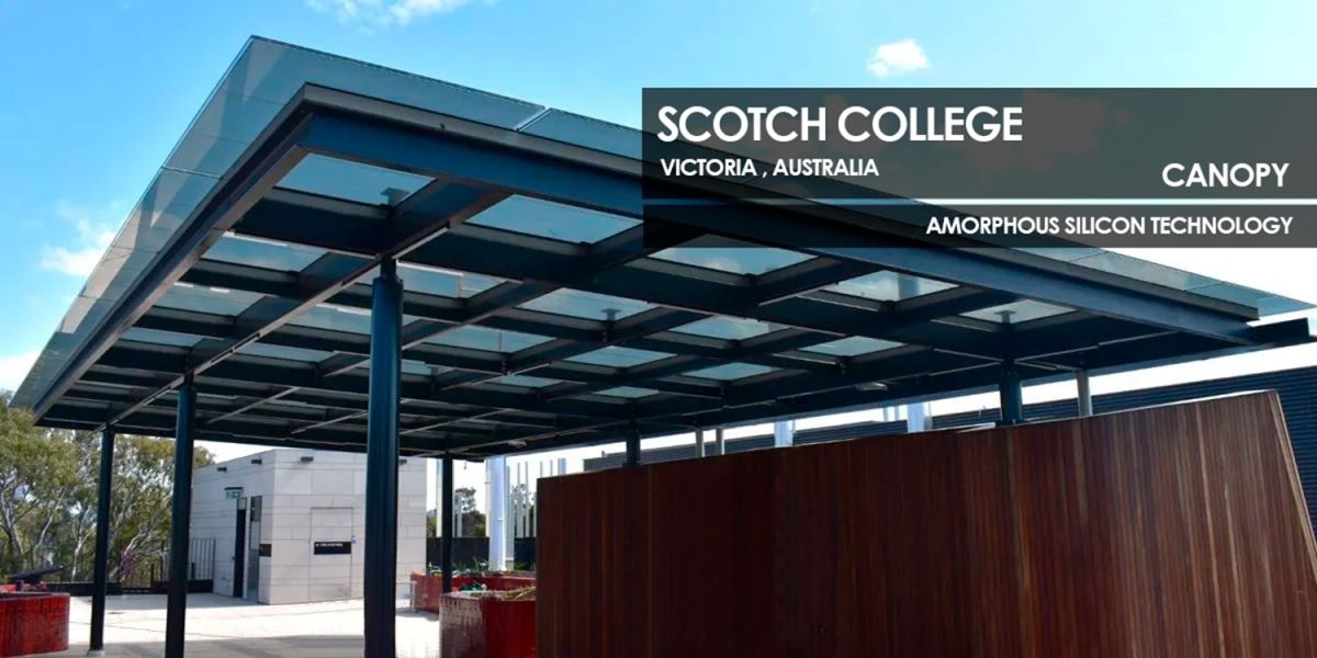 Scotch College canopy incorporating Amorphous Silicon Photovoltaic Technology Glass by Onyx Solar 