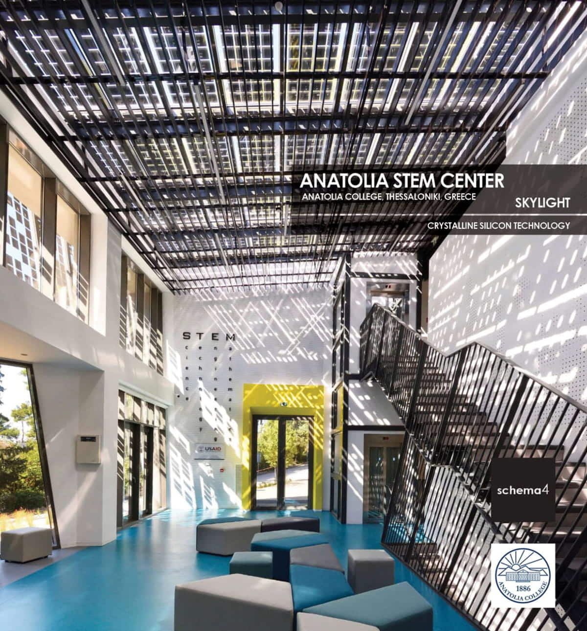 Anatolia Stem Center Skylight incorporating Crystalline Silicon Photovoltaic Technology Glass by Onyx Solar